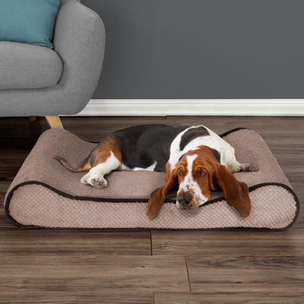 Petmaker Orthopedic Memory Foam Bolster Dog Bed with Bolsters on Both